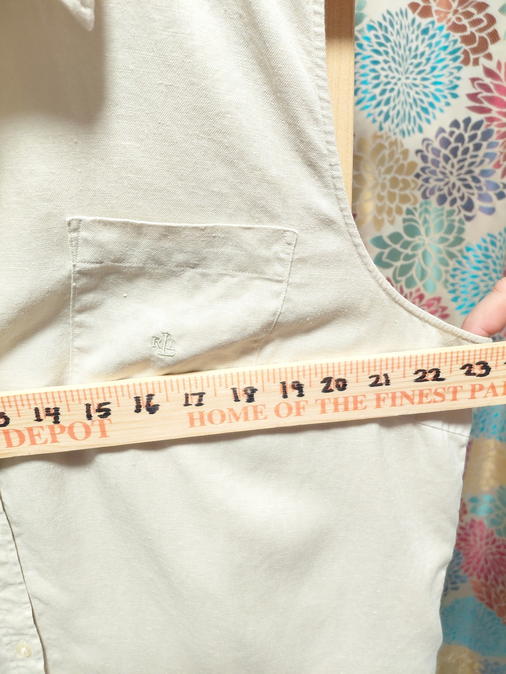 Ralph Lauren Sleeveless Linen Button-Front Shell Beige - Picture 6 of 7